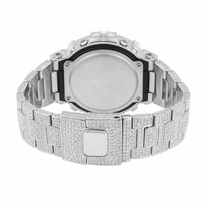 Luxury Digital <b>Watch</b> Stainless Steel Case Rhinestone Round Dial Unisex Band - Product Image 3