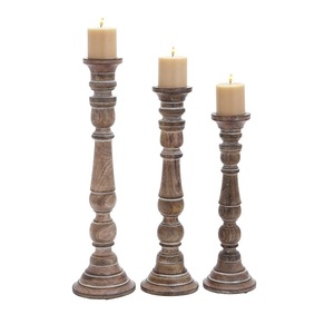 Porte-bougie en bois rustique, élégant accent décoratif pour la maison, idéal pour la table à manger, le salon et de magnifiques moments festifs - Product Image 5