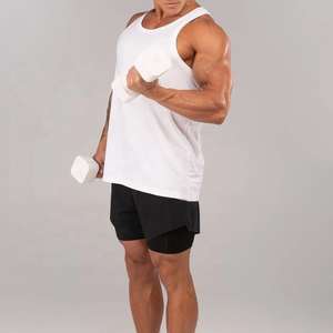 Camiseta Deportiva de Tirantes para Hombre, Cuello en V, de Poliéster y Algodón, Tejido de Punto, Sin Costuras, Secado Rápido, Transpirable, Personalizada con Impresión por Transferencia de Calor, para Maratón y Gimnasio - Product Image 5