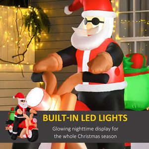 Luci LED Natalizie Gonfiabili Babbo Natale in Moto Decorazione da Giardino Esterno Esposizione Gonfiabile Decorazioni Festive - Product Image 4