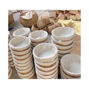 Horti Club Panier à fleurs moderne en rotin naturel fait main, écologique, support de plantes tressé avec pieds en bois, pour l'intérieur et l'extérieur - Product Image 3
