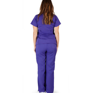 Ensemble de tenue médicale de maternité pour femme, violet, à manches courtes, col en V, uniforme d'allaitement, tenue de travail pour hôpital, haut et pantalon, coupe ajustée, vêtements de spa - Product Image 2