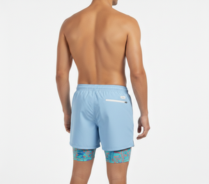 กางเกงชายหาดแบบซับลิเมชั่นสั่งทำพิเศษ 2 in 1 กางเกงว่ายน้ำผู้ชายพร้อมกางเกงเลกกิ้งซับในแบบรัดรูป แฟชั่นทันสมัย แห้งเร็ว - Product Image 3