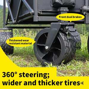 Heavy Duty Foldable Beach Wagon <b>Cart</b> 8-inch Collapsible <b>Utility</b> Folding Black Transport <b>Cart</b> Aluminium Bicycle Platform 150KG - Product Image 6