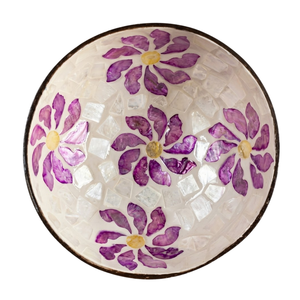 Tazón Decorativo de Coco con Laca de Madreperla, con Diseño Floral y Logotipo Personalizados, Fabricación en Vietnam, Venta al Por Mayor - Product Image 1