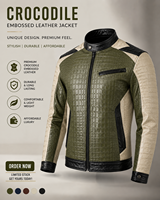 Nouvelle veste de moto en cuir véritable pour homme, saison hiver, avec col montant, couleur et logo personnalisés, service OEM de haute qualité