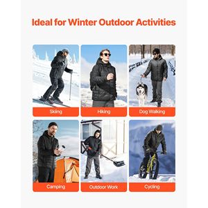 Giacca Riscaldata da Donna con Batteria 7.4V, Cappotto Elettrico con 4 Zone di Riscaldamento, Antivento, Leggero, per Sci e Neve - Product Image 6