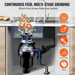 Dissipatore di Rifiuti Alimentari a Caricamento Continuo da 3/4 HP # Sistema EZ Connect da 3250 RPM con Riduzione del Rumore # Tipi di prese UK/US - Product Image 3