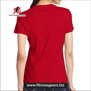 <b>Red</b> Crew Neck Short Sleeve T-Shirt 100% Cotton Solid Color Breathable Casual Wear Spring Summer Unisex - Product Image 2