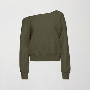 Sudadera de mujer 2026 con logo personalizado, de tela de rizo, talla grande, transpirable, de manga larga, cuello ancho, estilo lavado, para otoño e invierno - Product Image 6