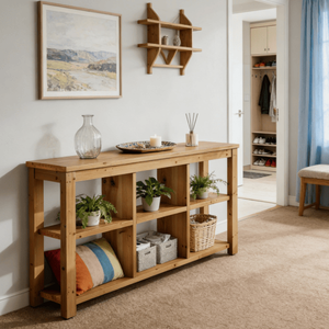 Consolle Lunga Moderna di Lusso in Legno Massello, Arredamento Contemporaneo per Ingresso, Appartamento o Soggiorno d'Hotel - Product Image 6