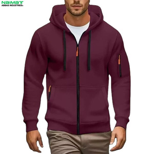 Sweat-shirt à capuche zippé bicolore pour homme, avec empiècements contrastants, en polaire multicolore, uniforme d'entraînement, veste d'extérieur - Product Image 3