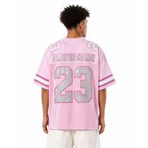 Jersey de Fútbol Americano Unisex de Lujo con Pedrería, Personalizado, Talla Grande, Uniforme de Equipo con Malla Adornada, Proveedor OEM al por Mayor - Product Image 3
