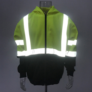 Sweat-shirt de travail à haute visibilité personnalisé, réfléchissant, jaune fluo, avec fermeture éclair, vêtements de travail industriels, équipement de construction 2024 - Product Image 4