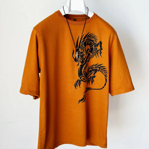 Camisetas con Diseño Personalizado, Camisetas Estampadas para Hombre, Impresión por Sublimación, Tejido de Poliéster/Algodón, Cuello en V, Manga Corta, Corte Holgado - Product Image 1