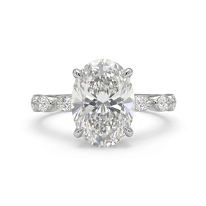 Sparkling 18k White Gold <b>Diamond</b> <b>Ring</b> for Women Elegant Engagement Wedding Jewelry Gift Idea - Product Image 1