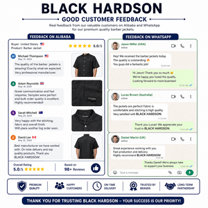 Chaqueta de Barbero Unisex Premium de 180 GSM, Poliéster y Spandex, Negra, con Panel Princess, Sin Mangas, Bordado Personalizado, Transpirable - Product Image 4