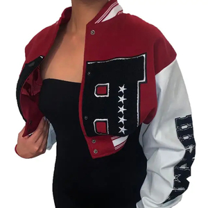 Trendy Women's <b>Jackets</b> Outerwear Custom Logo Sport Cropped Baseball <b>Jackets</b> Varsity <b>Jacket</b> <b>Short</b> Fall Clothes for Women 2025 - Product Image 6