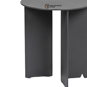 Modern Black Iron Metal <b>Stool</b> with Panel Base Round Top Contemporary Industrial Side <b>Stool</b> Minimalist Accent Seating for Home - Product Image 5