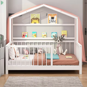 Montessori เตียงเด็กวัยหัดเดินขนาด60x120ซม. เตียง tepee สีขาวทึบพร้อมเต็นท์เด็กเตียงขนาดสำหรับใช้ในบ้าน - Product Image 3
