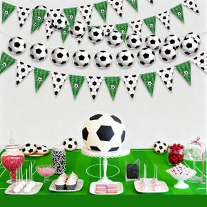 Soccer Party Bunting Banner Football Themed Party Decoration Kit Soccer Ball Garland Triangle Flag Banner - Product Image 6