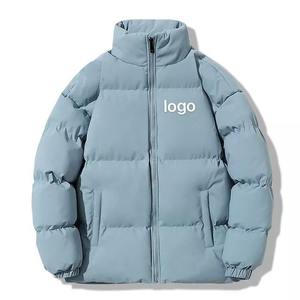 Vestes d'hiver en duvet de canard pour hommes, personnalisables avec logo brodé, col montant, respirantes, coupe ample, matelassées, unisexe, vente en gros, OEM - Product Image 3