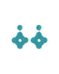 Boucles d'oreilles tendance brodées à la main style perles, design artisanal élégant de point de croix et de broderie - Product Image 1