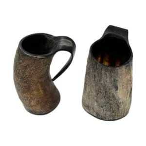 Jarra de Cuerno Vikinga Valhalla Juego de Tronos Casa Stark con Asa y Grabado de Lobo para Cerveza, Vino, Hidromiel y Cerveza Alemana - Product Image 2