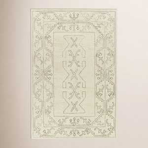 Alfombra de Lana de Nueva Zelanda Anudada a Mano – Alfombra Moderna Hecha a Mano con Diseño Tribal Geométrico - Product Image 1