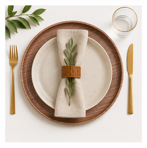 Handcrafted Eco-Friendly Acacia Wood Charger Plate Luxury Round Wooden <b>Dinner</b> Serving <b>Tray</b> for Wedding Decoration Hotel Catering - Product Image 2