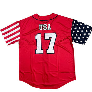 Camiseta de béisbol con estampado personalizado, 100% poliéster, transpirable, de secado rápido, unisex, para adultos, nombre personalizado, número, bordado a mano - Product Image 1