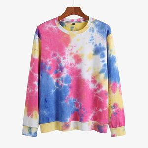 Sudadera Unisex de Diferentes Colores con Estampado Tie-Dye, Manga Larga, Tejida, Holgada, Informal, para Otoño - Product Image 2