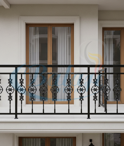 Barandillas de Hierro Fundido Resistentes de Color Gris Real para Escaleras y Balcones, Estilo Moderno, con Acabado Super Pulido - Product Image 2