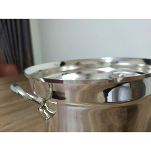 Customized Handmade Metal Ice Bucket With Silver Finished & Tong Soft Drinks <b>Cooled</b> Storage Basket Indoor Parties ice cube - Product Image 2