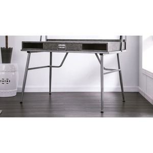 Scrivania per Computer in Stile Industriale Moderno con Un Cassetto e Due Ripiani, Porta USB e Gambe in Metallo - Product Image 2