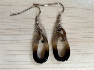 Boucles d'oreilles rustiques faites à la main en corne de buffle, forme naturelle, bijoux modernes, pendantes, pour femme, cadeau de Noël, mariage, décoration intérieure - Product Image 1