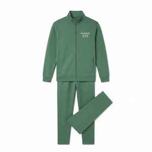 Conjunto Deportivo Verde para Hombre Hawk Eye, Color Sólido, Casual, Cierre Frontal Completo con Cremallera, Cuello Alto, Corte Regular, Transpirable, Pantalones Deportivos de Poliéster - Product Image 6