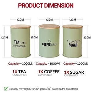Factory Direct Wholesale Handcrafted <b>Stackable</b> Portable Metal Kitchen Canister Set Tea Coffee Sugar <b>Storage</b> <b>Containers</b> Vintage - Product Image 5