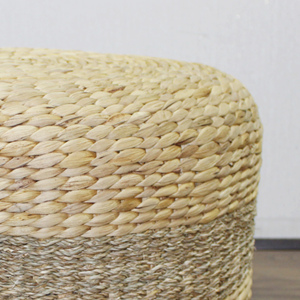 Pouf tissé par jacinthe organique durable d'eau, forme ronde Ottoman de cylindre pour l'accent d'allocation des places de salon - Product Image 6