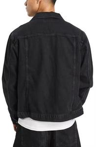 Eddwin Men's <b>Black</b> Denim <b>Jacket</b> Casual Turn-down Collar Regular Fit Washed Eddwin Cotton Single Breasted Coat Autumn Style - Product Image 4