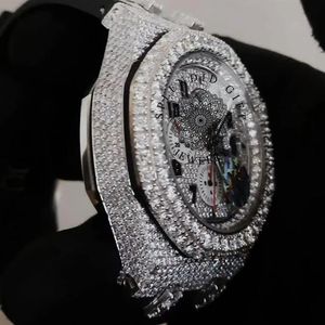 Reloj de Diamantes para Hombre, un Regalo Espléndido, con Correa de Plata y Moissanita de 15 mm, Movimiento de Cuarzo ETA, Esfera de Cristal de Zafiro de 28 mm, Analógico - Product Image 4