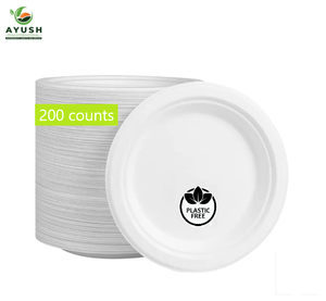 Assiettes rondes polyvalentes en fibre de canne à sucre de 10 pouces pour les fêtes de remise des diplômes et les événements à fort volume - Product Image 1