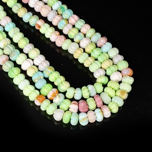Natural Multi Color Rainbow Opal Melon Shape Carved Gemstone Beads 8-9MM Opal <b>Stone</b> Bead Strands For Jewelry Making Wholesale Bu - Product Image 4