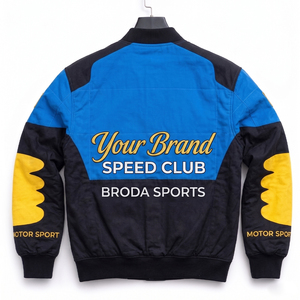 Chaqueta de Motociclista de Algodón, Nueva Colección 2026, Venta al Por Mayor, con Logotipo Bordado Personalizado, Estilo Vintage Nascar, Hecha en Pakistán - Product Image 2