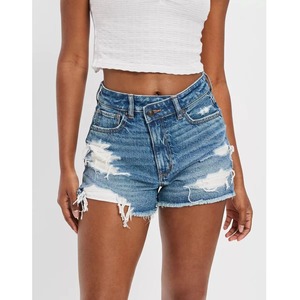 Short en jean Y2K déchiré taille mi-haute coupe droite respirant et écologique pour l'été, style streetwear, grande taille, sexy, haute qualité, design tendance - Product Image 1