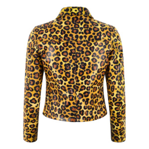 Chaqueta de Cuero Napa de Oveja Genuina con Estampado de Leopardo para Mujer, Cierres YKK, Chaqueta de Cuero Personalizada, Fabricante Mayorista de Marca Privada - Product Image 3