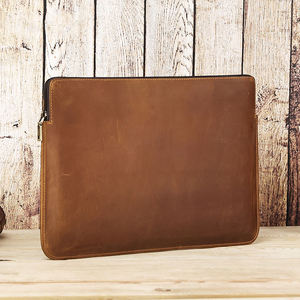 Hot Selling Handmade 100% Genuine Leather Laptop Sleeve <b>Case</b> Personalized High-Quality Top Grain Leather Tablet Protective <b>Case</b> - Product Image 1