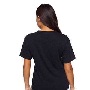 Camiseta Corta Blanca de Mujer, Cuello Redondo, Manga Corta, Corte Holgado, Color Sólido, Tejido de Punto Jersey, 100% Algodón, Primavera Verano - Product Image 6