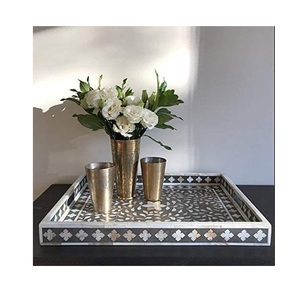 Home And Kitchen Food Storage & Container Tray For Custom Style Top Quality Mother of Pearl Serving Tray Hotel Tea Foods <b>Party</b> - Product Image 5