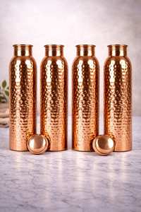SOFIYA CRAFT Modern Copper Water <b>Bottle</b> with Screw Lid Portable Reusable Drinkware for Outdoor Use - Product Image 6